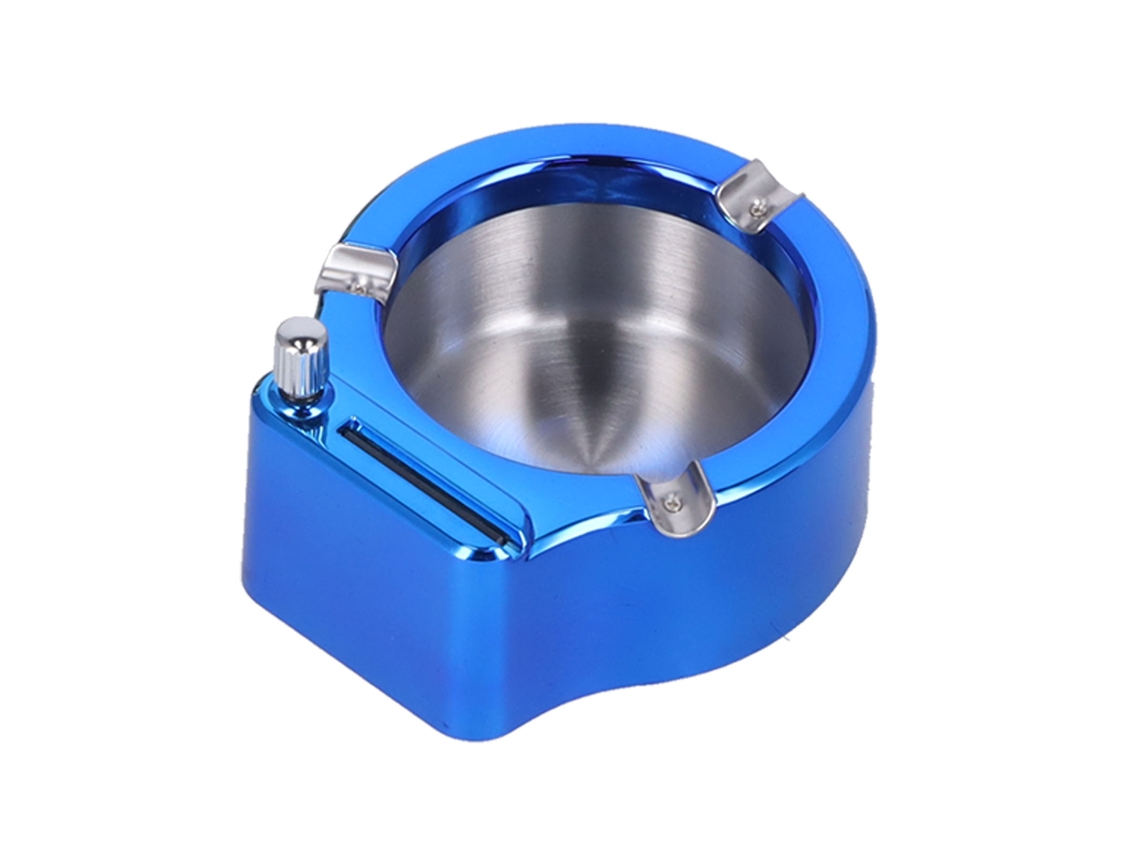 Cenicero elegante de acero inoxidable, multifuncional, coleccionable para regalos de hombres, combina recolector de hollín y encendedor de diez mil cerillas.