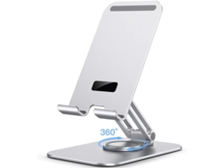 Soporte De Escritorio Ajustable Para Tablet Con Base Giratoria De 360°, Soporte Plegable Para Portátil Para Tablets De 4 A 13 Pulgadas (plateado)