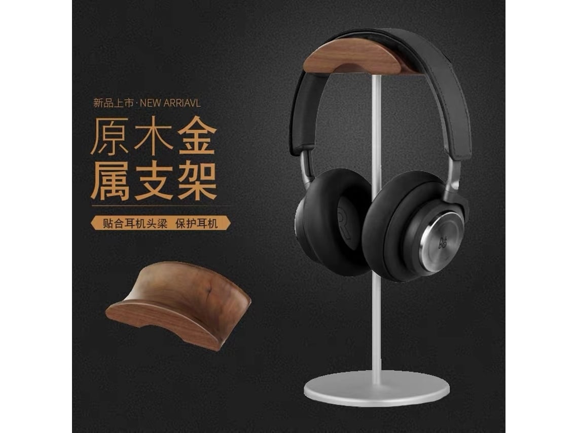 Soporte Para Auriculares De Aleación De Aluminio Y Madera Maciza, Exhibición Creativa, Almacenamiento Universal 1,2,3