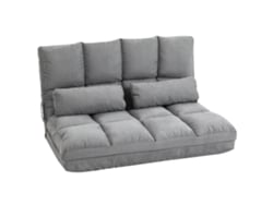 Sillón De Suelo Reclinable Respaldo Ajustable Cojín Lectura Meditación Yoga Gris