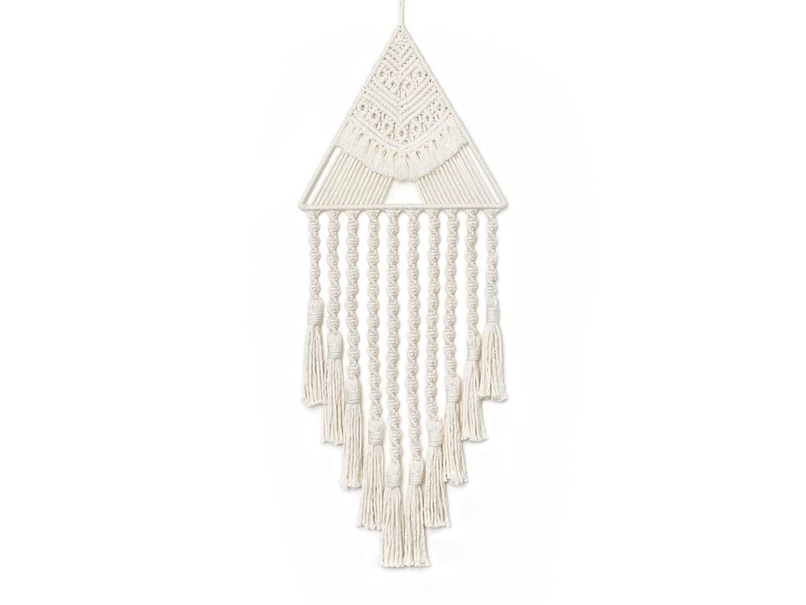 2026-30997-colgante De Pared Tejido Macramé Cazador De Sueños Decoración Hogar Blanco