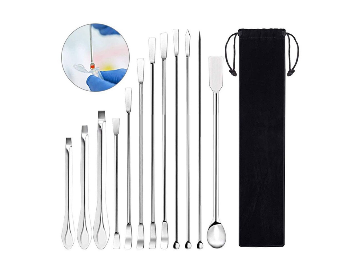 Juego De 12 Espátulas De Laboratorio, Acero Inoxidable 304, Cuchara De Muestreo Multifuncional, Suministros Para Experimentos.