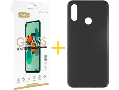 Kit Funda + Protector de Pantalla Huawei Y6S ACCETEL Liso (Negro)