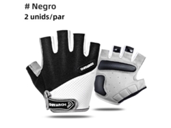 Guantes de ciclismo unisex MDUG, antideslizantes y con absorción de impactos, lavables, de medio dedo (negro XL)