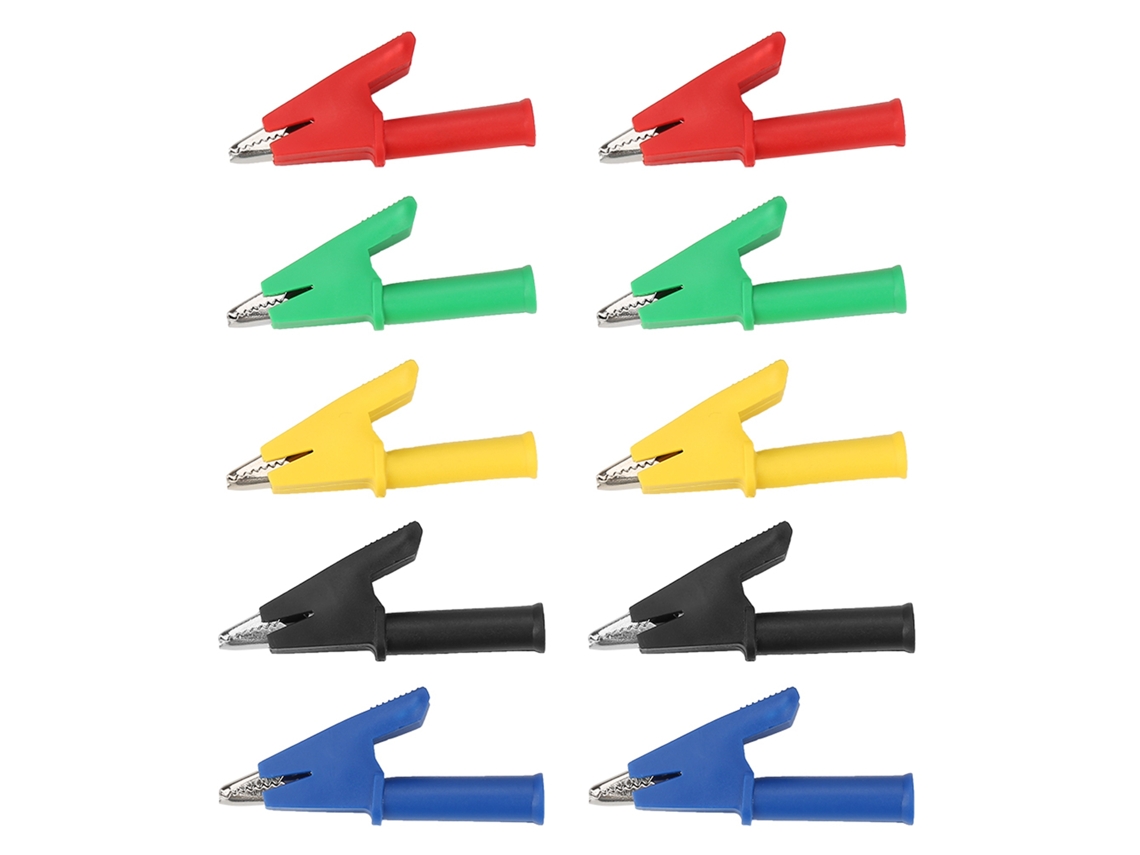 Juego de 10 pinzas de cocodrilo, para pruebas seguras, 20 A 380 V, 4 mm, para multímetro | Sin marca