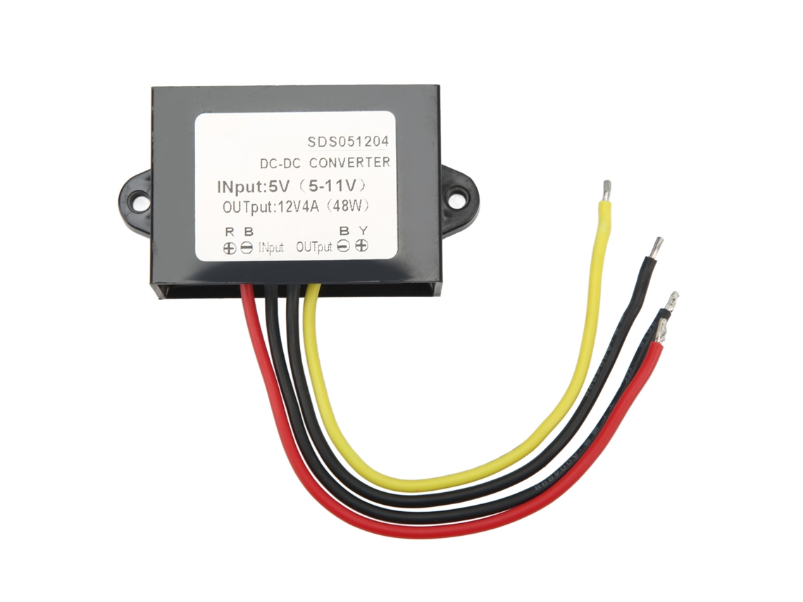 Convertidor Cc A Cc Impermeable De 5-11 V A 12 V 4 A Con Regulador De Voltaje Y Protección Contra Sobretensión.