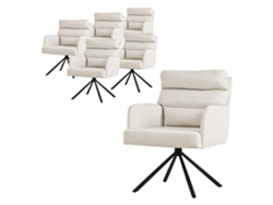 ML-DESIGN sillas de comedor giratorias juego de 6, beige