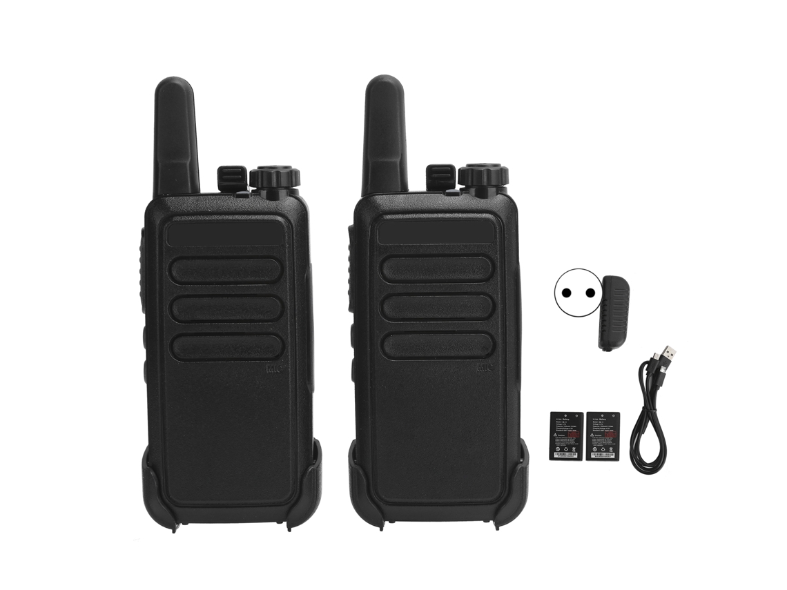 Walkie-talkies Portátiles Recargables Por Usb Con Clip Trasero, 16 Canales, 400-470 Mhz.