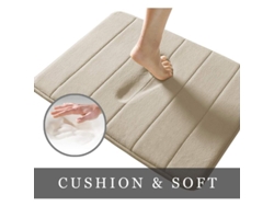 2026-tapete De Baño De Espuma De Memoria 15.5"x23" Antideslizante Absorbente Suave Lavable En Máquina Caqui