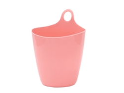 Mini papelera colgante de plástico rosa Baok para escritorio de dormitorio