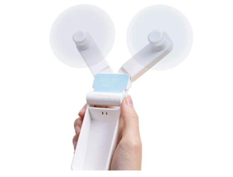 Ventilador portátil de mano Ventilador de bolsillo personal Ventilador de mano recargable por USB Cabezal dual con viento fuerte de 2 velocidades B...