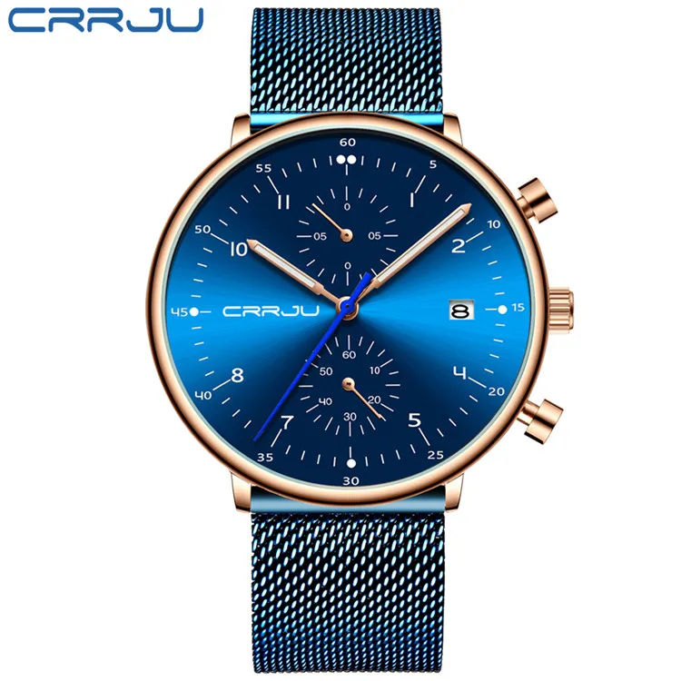 Reloj cronógrafo impermeable para hombre (azul)