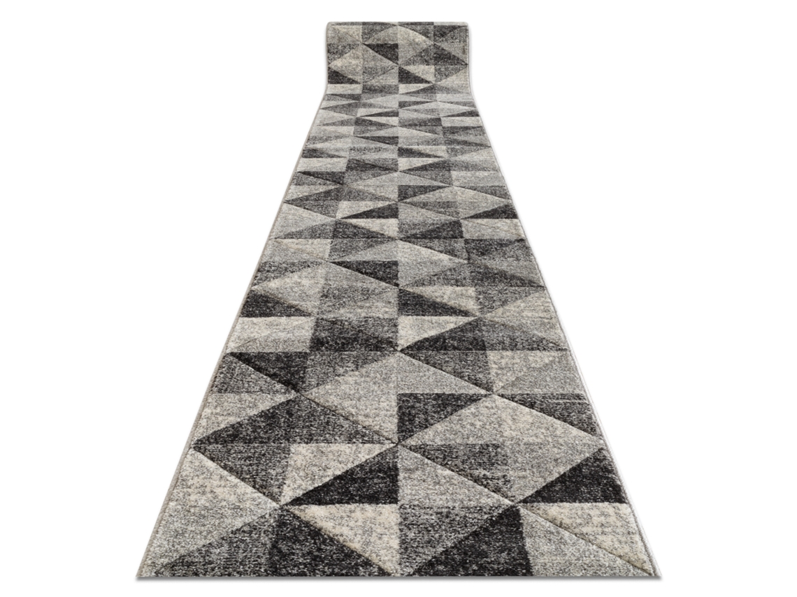 Alfombra de Pasillo Feel 5672/16811 Triángulos Gris/Antracita/Crema 70 cm