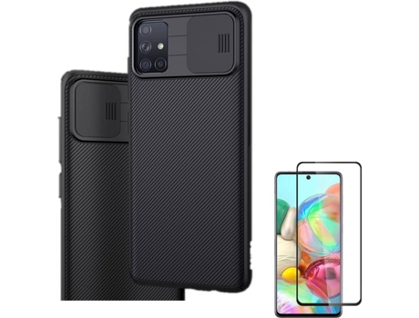 Carcasa y Protector Samsung A71 Nillkin Camshield Negro