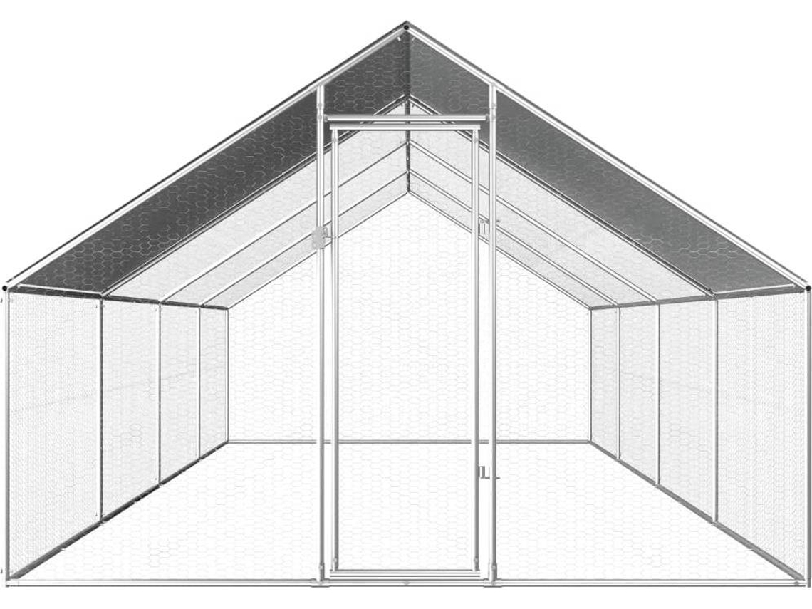 Gallinero VIDAXL Con Techo (Gris - 2.75x8x1.92m - Acero) | Worten.es