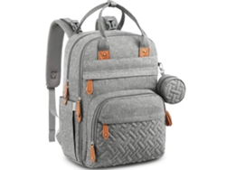 Bolsa Mamá Madre y Bebé Mochila para Cambio de Bebé, Bolsa para Pañales con Cambiador Gris Claro CUICH