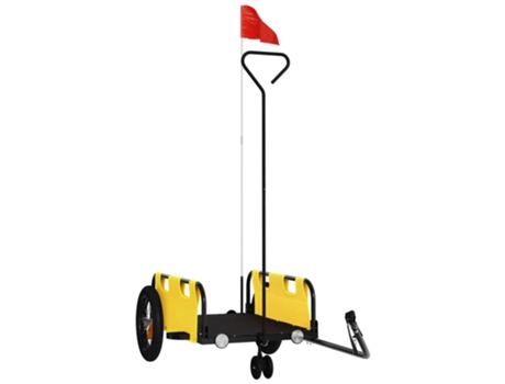 Remolque para bicicletas hierro y tela Oxford VIDAXL amarillo