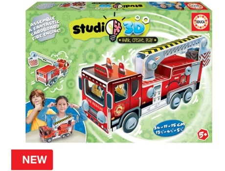 Juego Educativo EDUCA Studio 3D Camión de Bomberos (Edad Mínima: 5 Años - 40,8 x 28,8 x 5,4 cm)