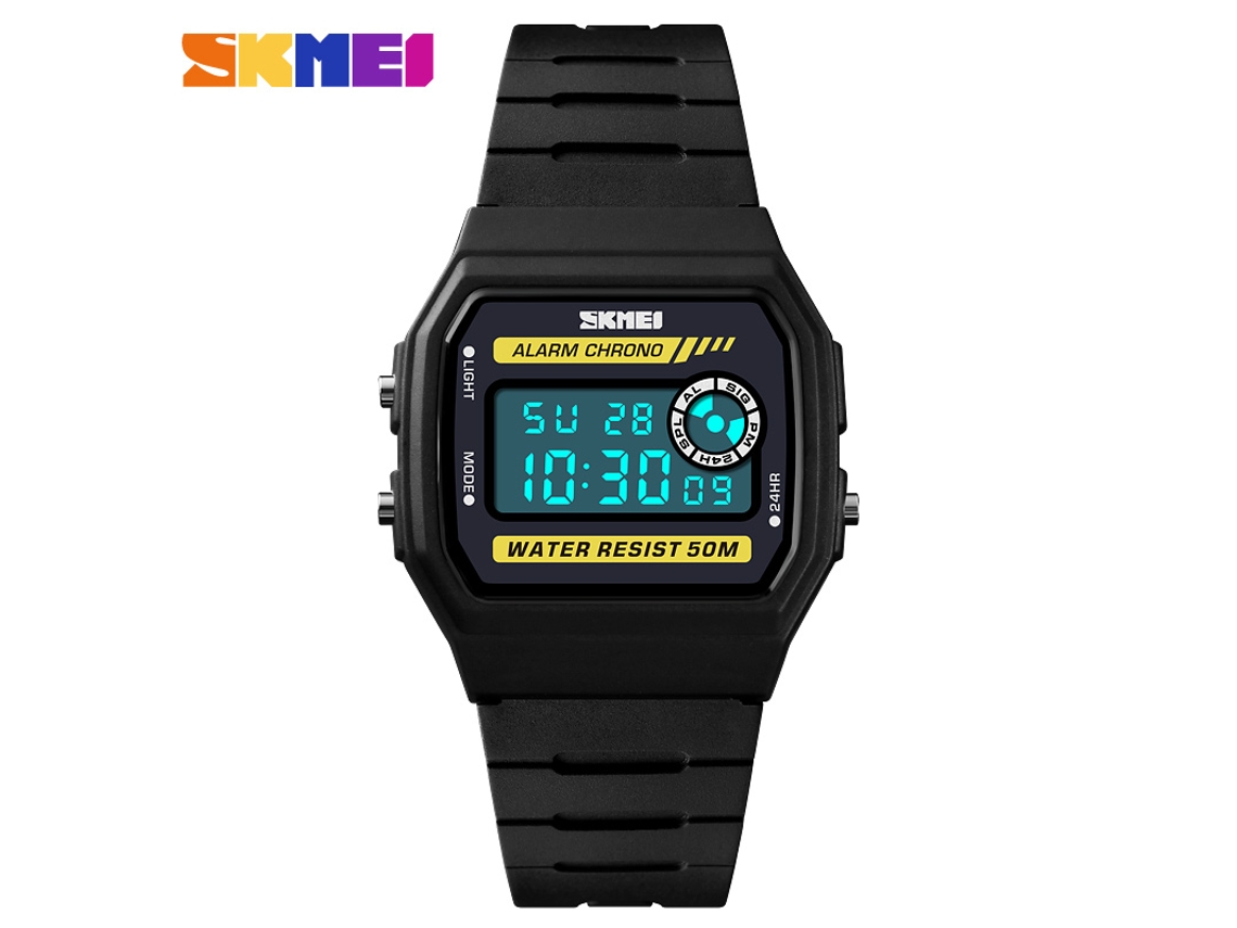 Reloj de pulsera deportivo y moderno para mujer con despertador digital, resistente al agua y con correa de PU.