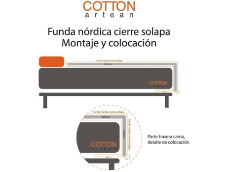 COTTON ARTEAN - Juego de sábanas modelo MAISON GRIS