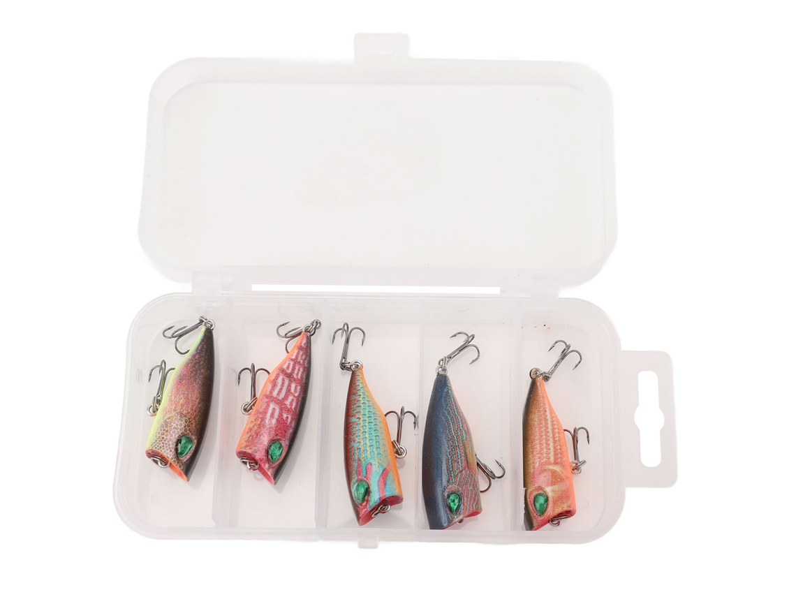2026rebe-artificios De Pesca Top Water Popper Con Anzuelos Set De Carnadas Con Caja Para Agua Dulce Y Salada