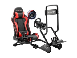 Gtplayer Simulador De Cockpit, Soporte Para Volante Para Simulador De Carreras Con Altavoces Estéreo 3d, Rojo