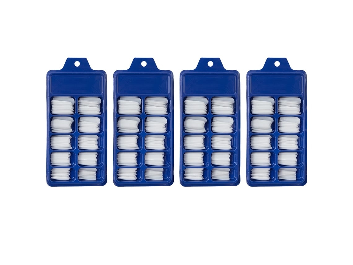 Juego de 4 pegatinas para uñas largas con forma de T, estilo ballet, color blanco puro*.