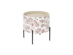 Mesita Auxiliar Mdf Metal Tapa Blanco 38x38x39cm