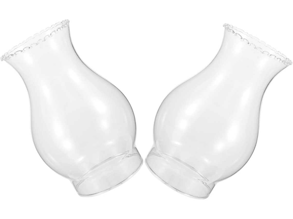 Juego De 2 Tapas De Cristal Para Lámparas De Aceite De Estilo Retro, Protección Contra El Viento Y La Llama.