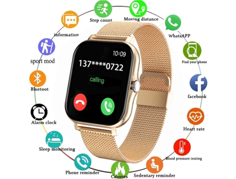 Smartwatch PETHUEL Pantalla en Color Full Touch Reloj Personalizado de Discagem Inteligente