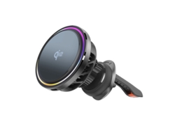 Cargador Inalámbrico Magnético Para Coche Con Luz Ambiental Dinámica Rgb. Carga Inalámbrica Rápida De 15w