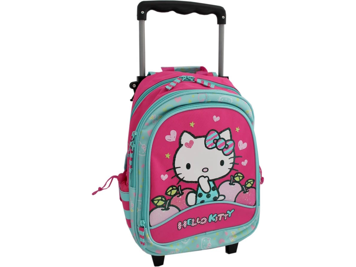 Mochila con Ruedas HELLO KITTY Apple (Rosa, Azul - Poliéster - 36x26x16cm)