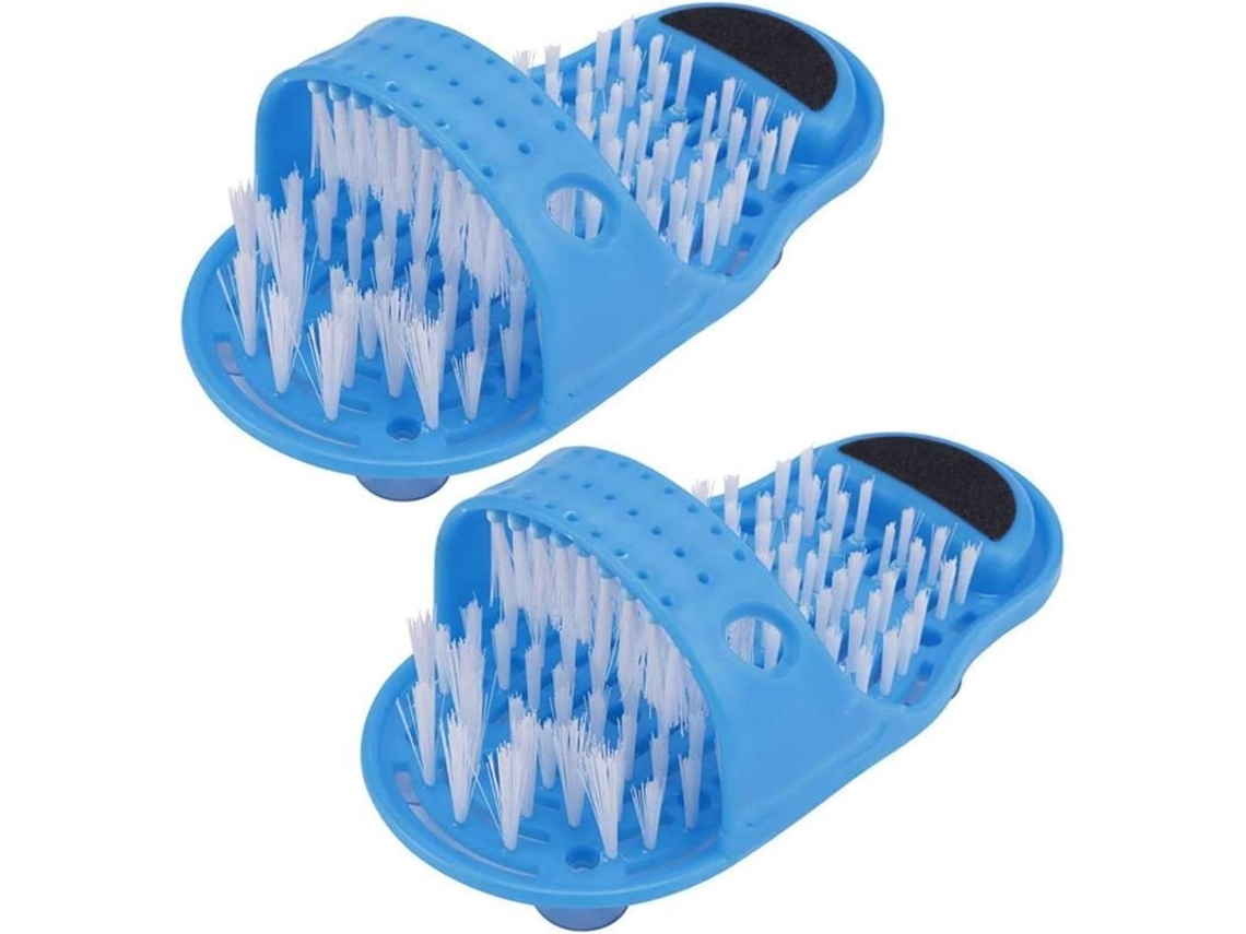 2025 Limpiador De Pies Apto Para Ducha, 2 Cepillos De Ducha Para Pies, Pantuflas De Limpieza Con Masaje Para Baño