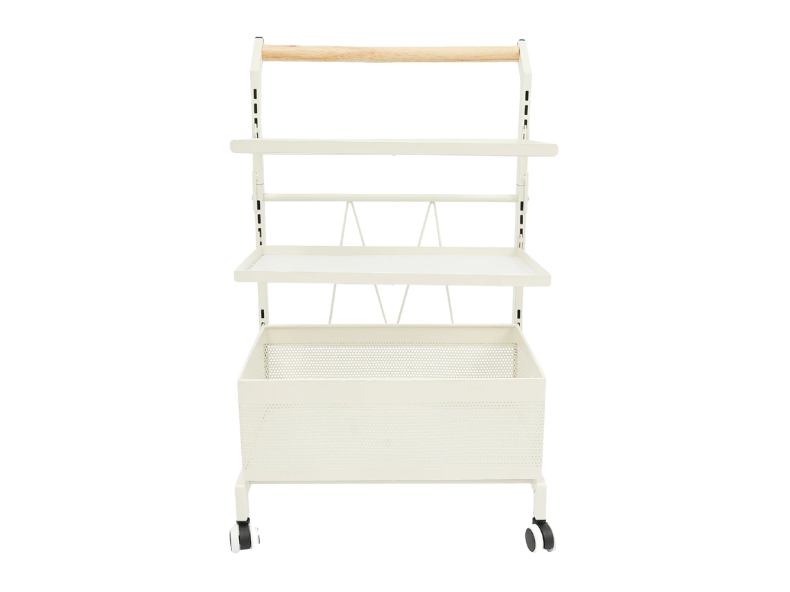 Carro de almacenamiento, material duradero, diseño compacto, OEM blanco