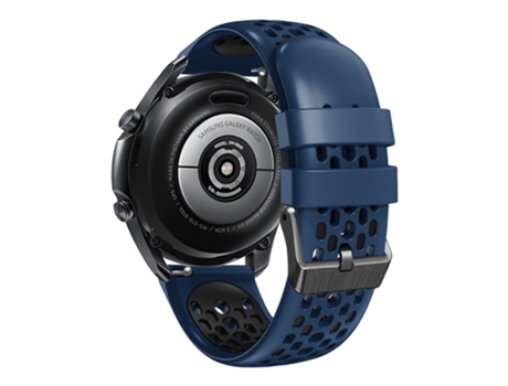 Correa de Silicona 22mm dos colores con cinco filas de orificios para Samsung Galaxy Watch 3 45mm/Huawei Watch GT3 Pro 46mm - azul oscuro/negro
