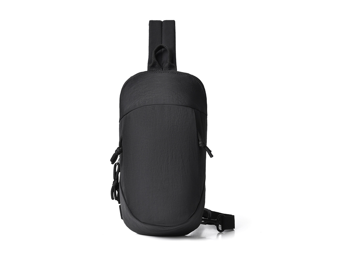 Mochila antirrobo (negra), bolso pequeño para actividades al aire libre, bandolera ligera.