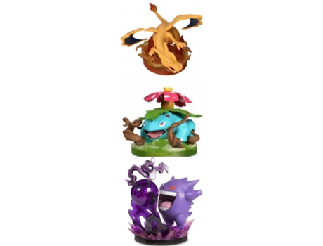 EZII Figura Anime pocket monster Charizard Venusaur Gengar 17 BLUE PURPLE 3 IN 1 Multicolor Niños Regalo Juguetes Adornos
