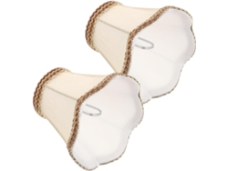Juego De 2 Pantallas De Tela Con Borde Festoneado Para Lámparas De Mesa Colgantes Modernas.
