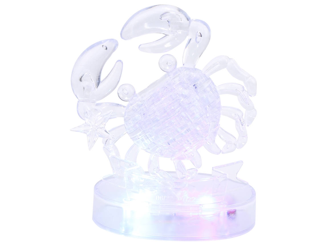 Rompecabezas de cristal 3D de la constelación de Cáncer con luces LED para 2026 - Hazlo tú mismo
