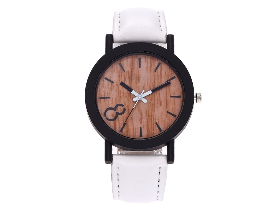 Reloj Analogico De Cuarzo Con Correa De Pu Para Mujer Y Hombre Blanco
