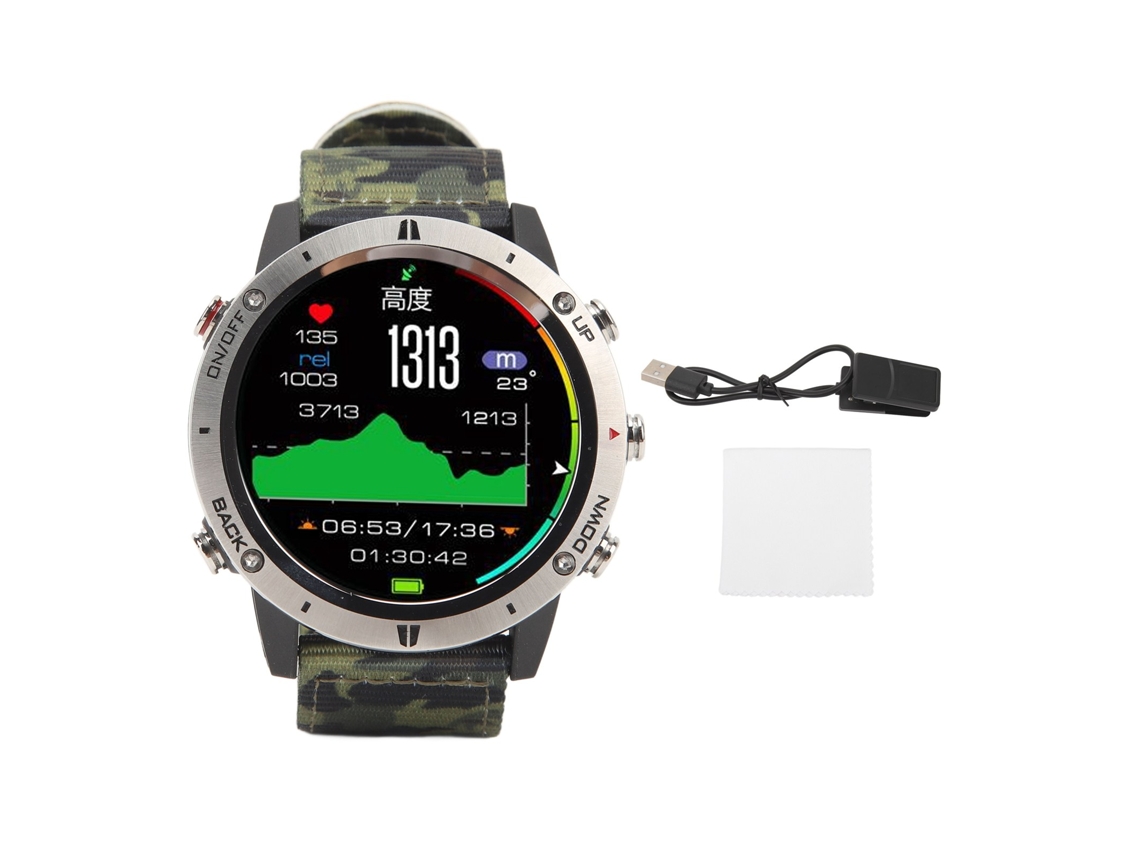 Reloj inteligente para hombre con Bluetooth, protección IP68 y monitor de frecuencia cardíaca.