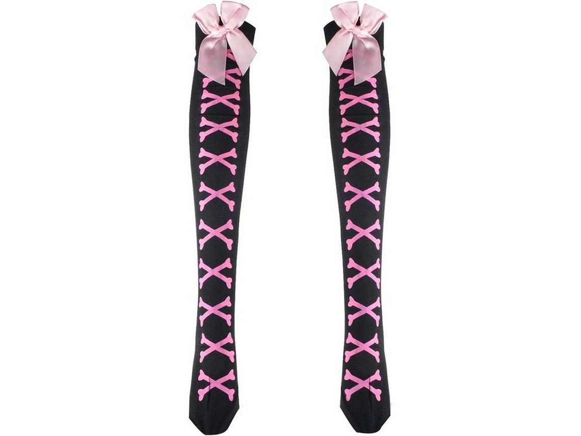 Calcetines Góticos Hasta La Rodilla Con Calavera Para Halloween Con Huesos Esqueléticos, Hasta La Cintura, Para Cosplay