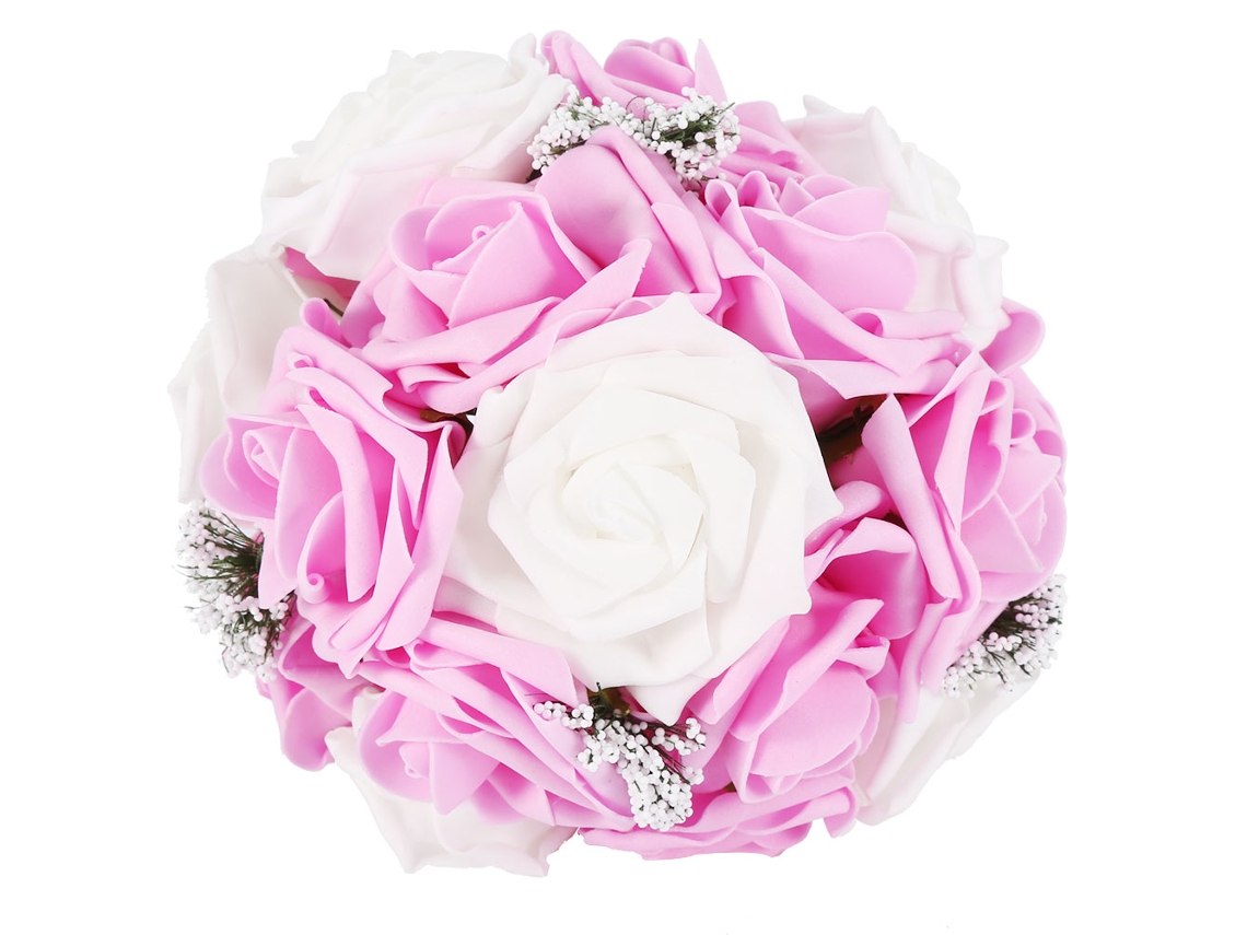 EIOORORRIY Buquê de noiva artificial para decoração de casamento (rosa)