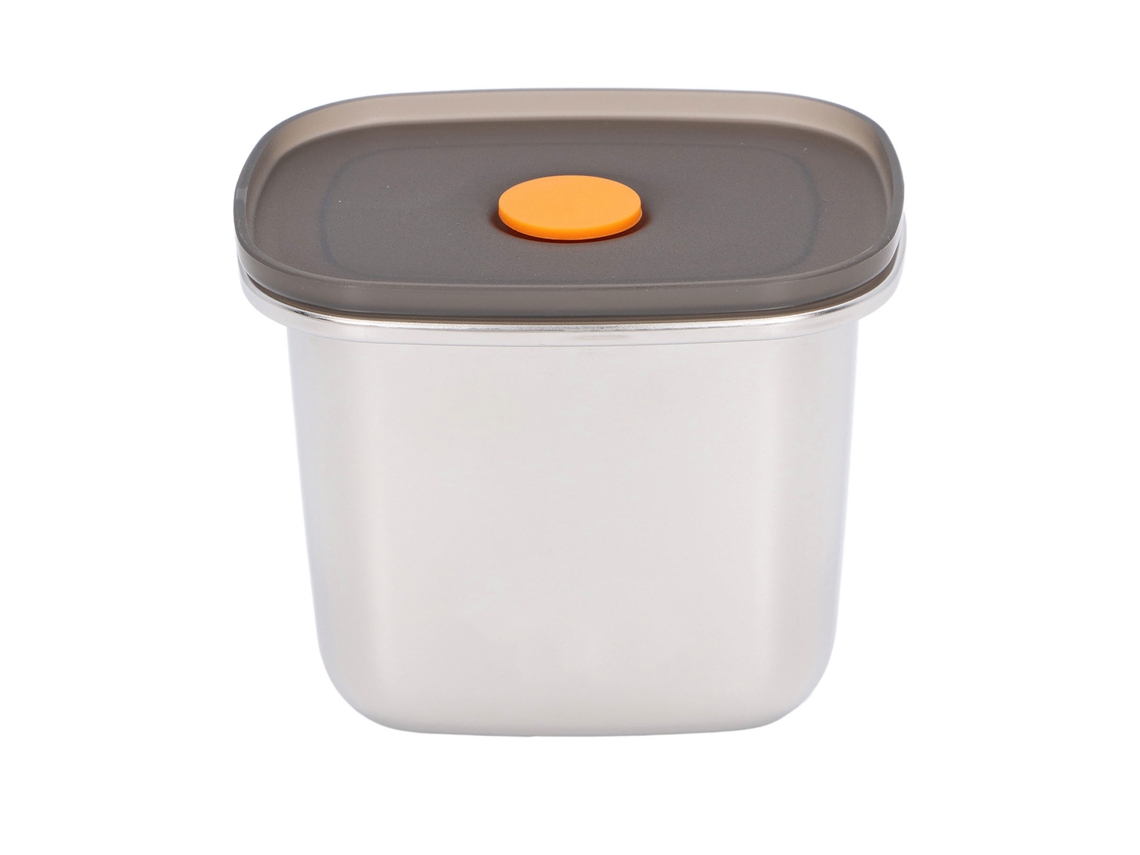 Recipiente Hermético Para Almacenar Alimentos, Acero Inoxidable 304, Con Tapa De Pp, Apilable, 550 Ml.