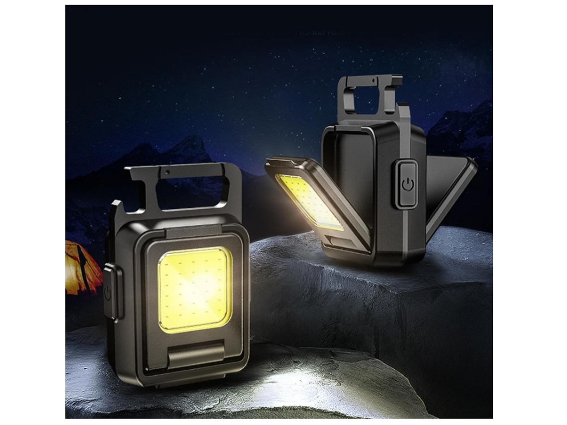 Linterna pequeña Mini COB Torch, linternas de llavero recargables brillantes de 1000 lúmenes (negro) YIZHOOD