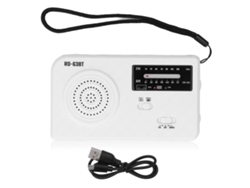 Radio Solar Con Manivela, Linterna Multifuncional, Para Camping, Carga Usb, Emergencia, Color Blanco.