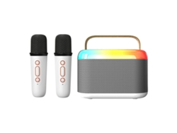 Mini karaoke para niños y adultos. Altavoz Bluetooth portátil con dos micrófonos inalámbricos y luz LED RGB para niños y niñas. Chennnls