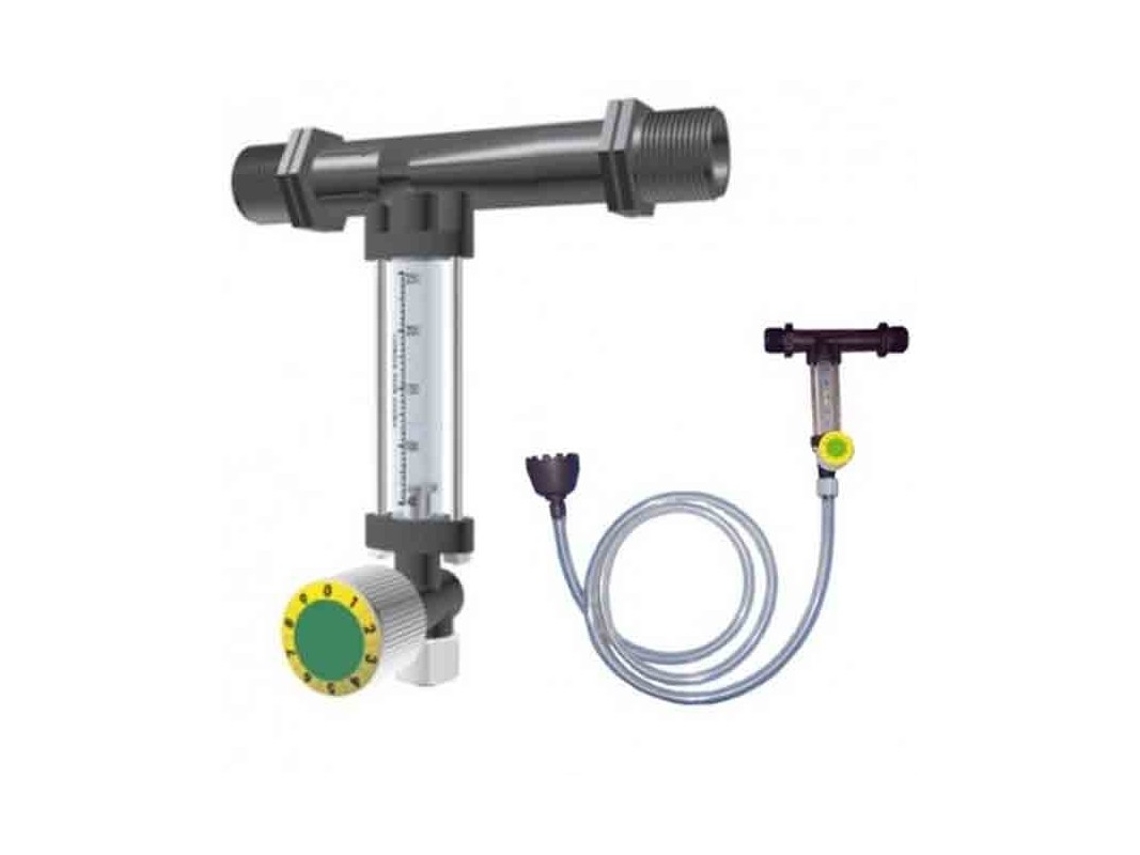 Inyector Fertilizante 50 12Mm Con Llave Y Caudalímetro Venturi SUINGA