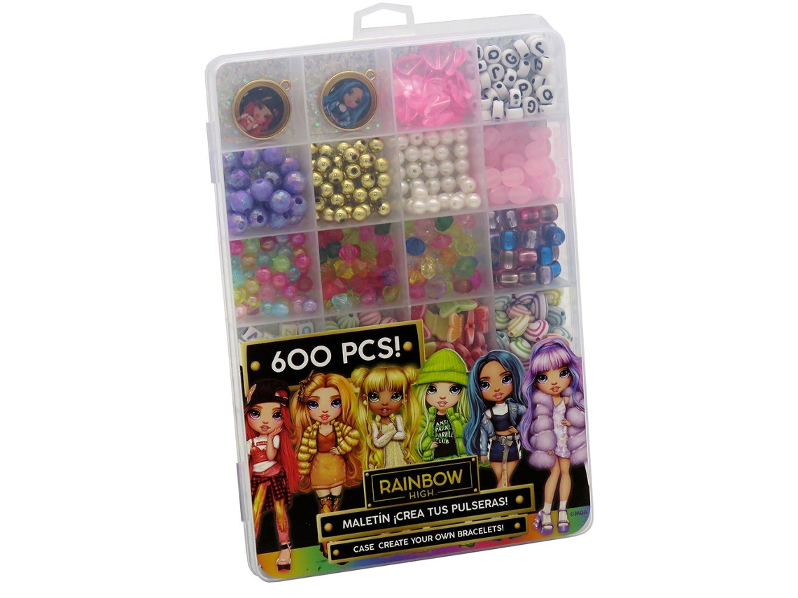 Caso com 600 Peças para Crio Sua Ter Pulseiras Transparenterainbow High