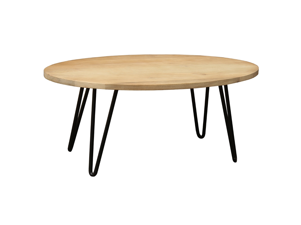 Mesa de Centro Oval L100 X P55 Cm En Mango Macizo Vibes MILIBOO